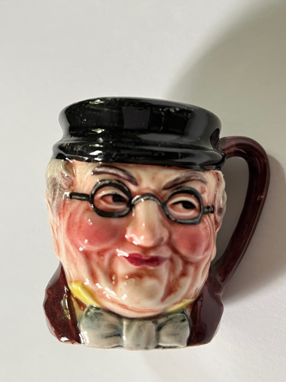 Vintage Old Man Shaker Ceramic With Handle Cork Stopper